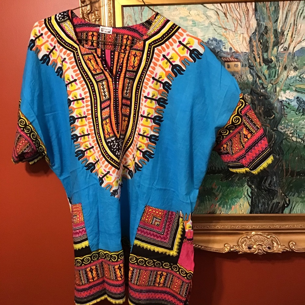 Krishma One Size Cotton Dashiki Top preowned